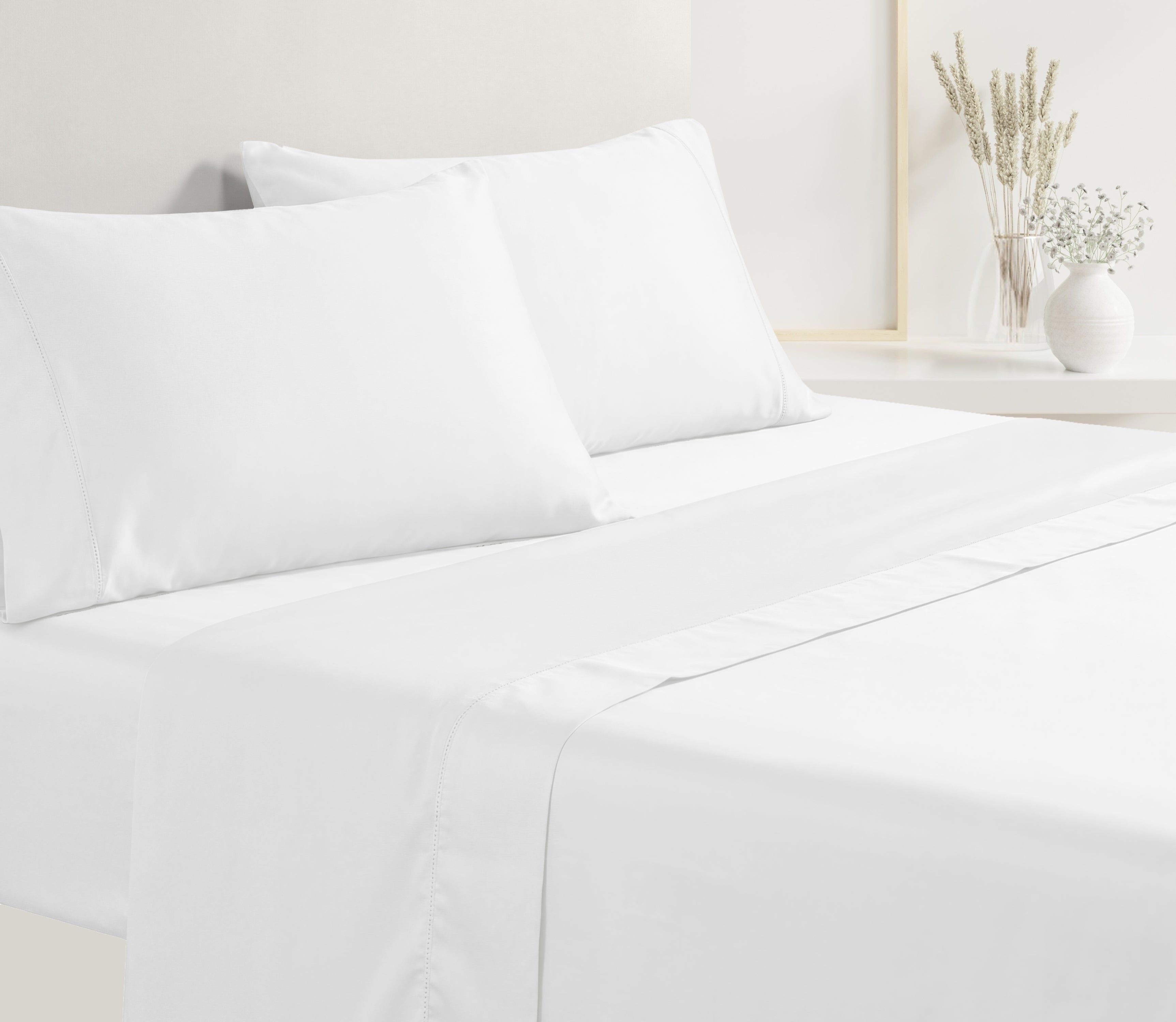 Ensemble de draps en Satin Blanc
