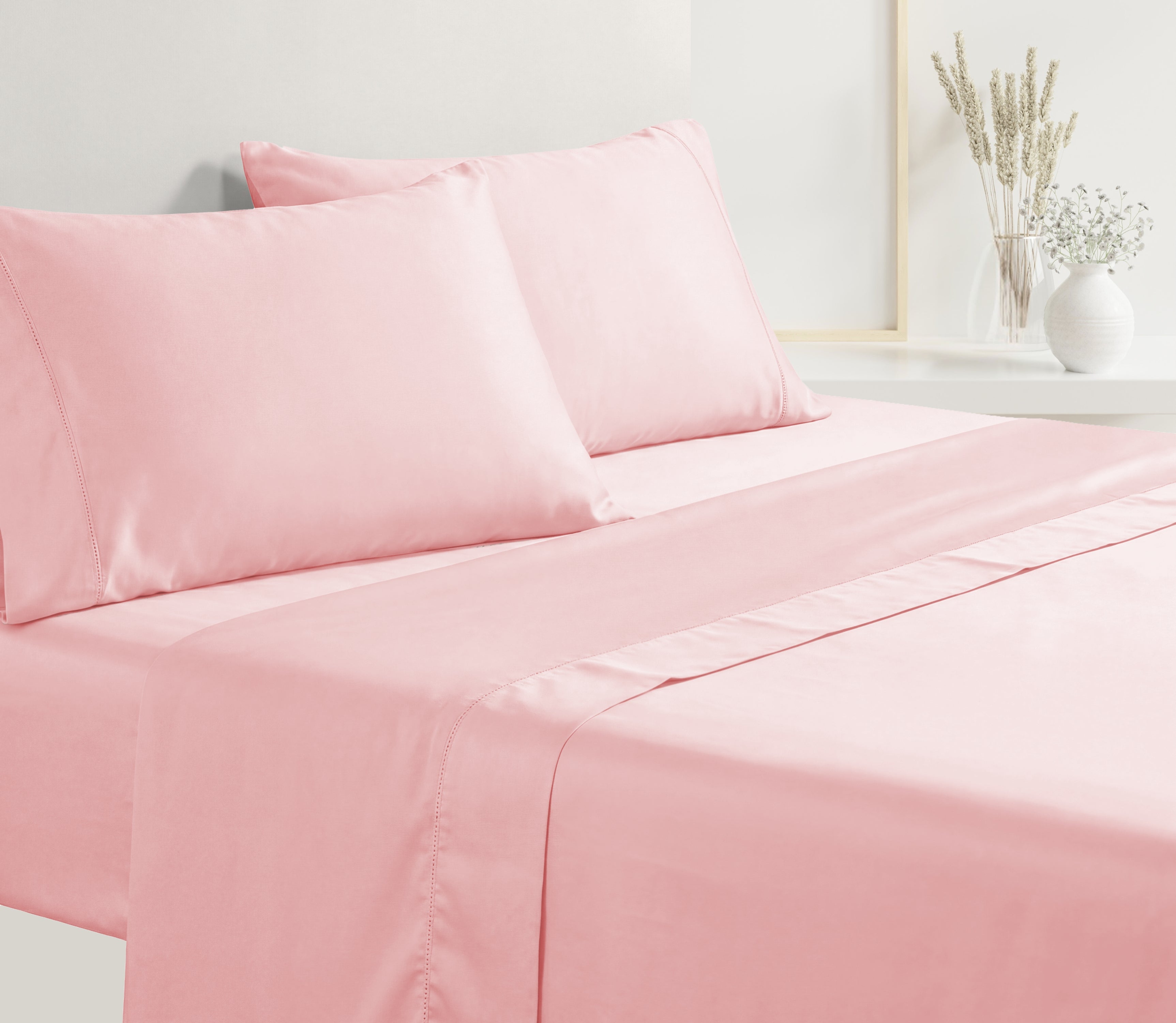 Ensemble de draps en Satin Rose