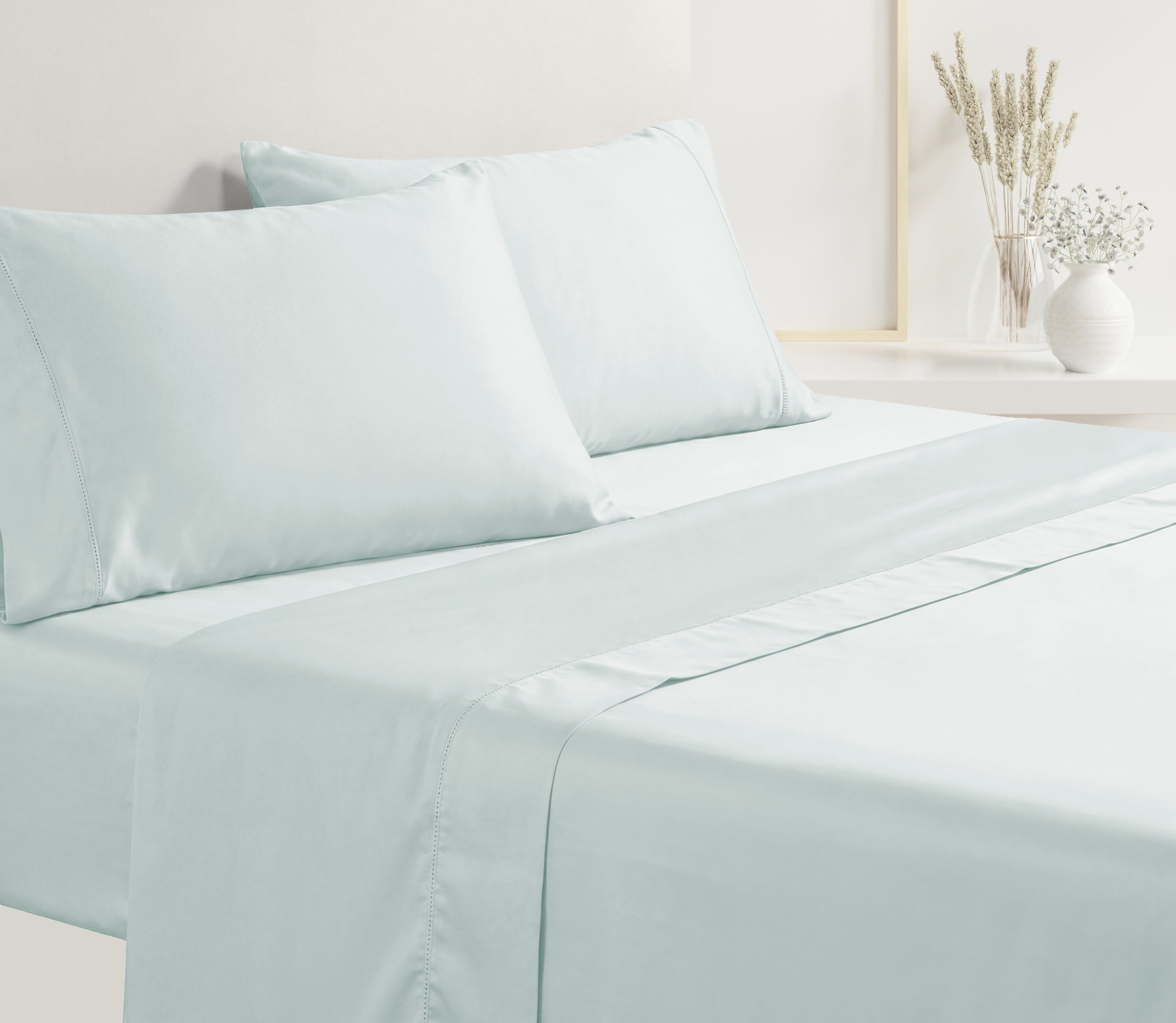 Ensemble de draps en Satin Vert d'eau