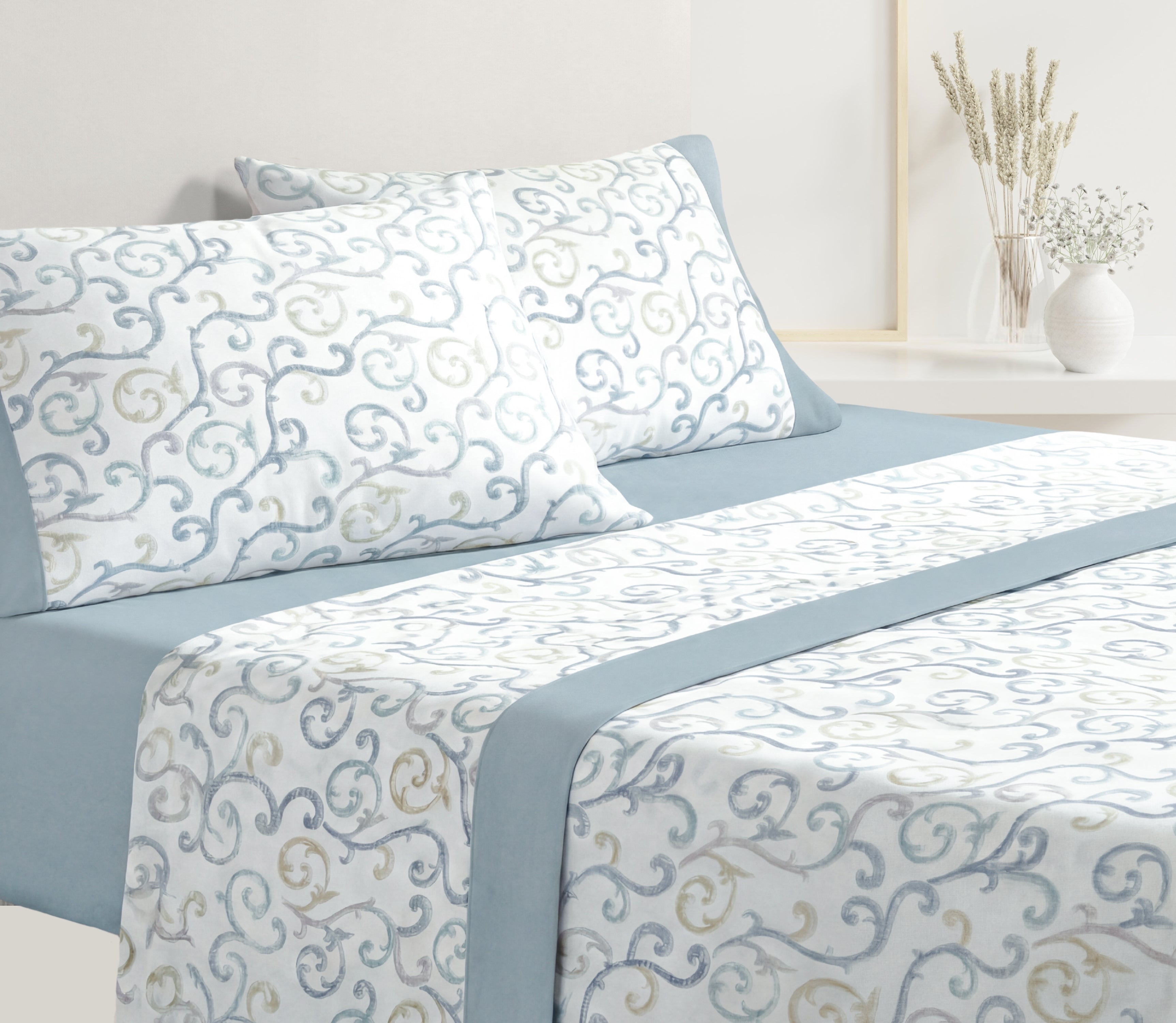 Ensemble de draps en Coton Clade Bleu