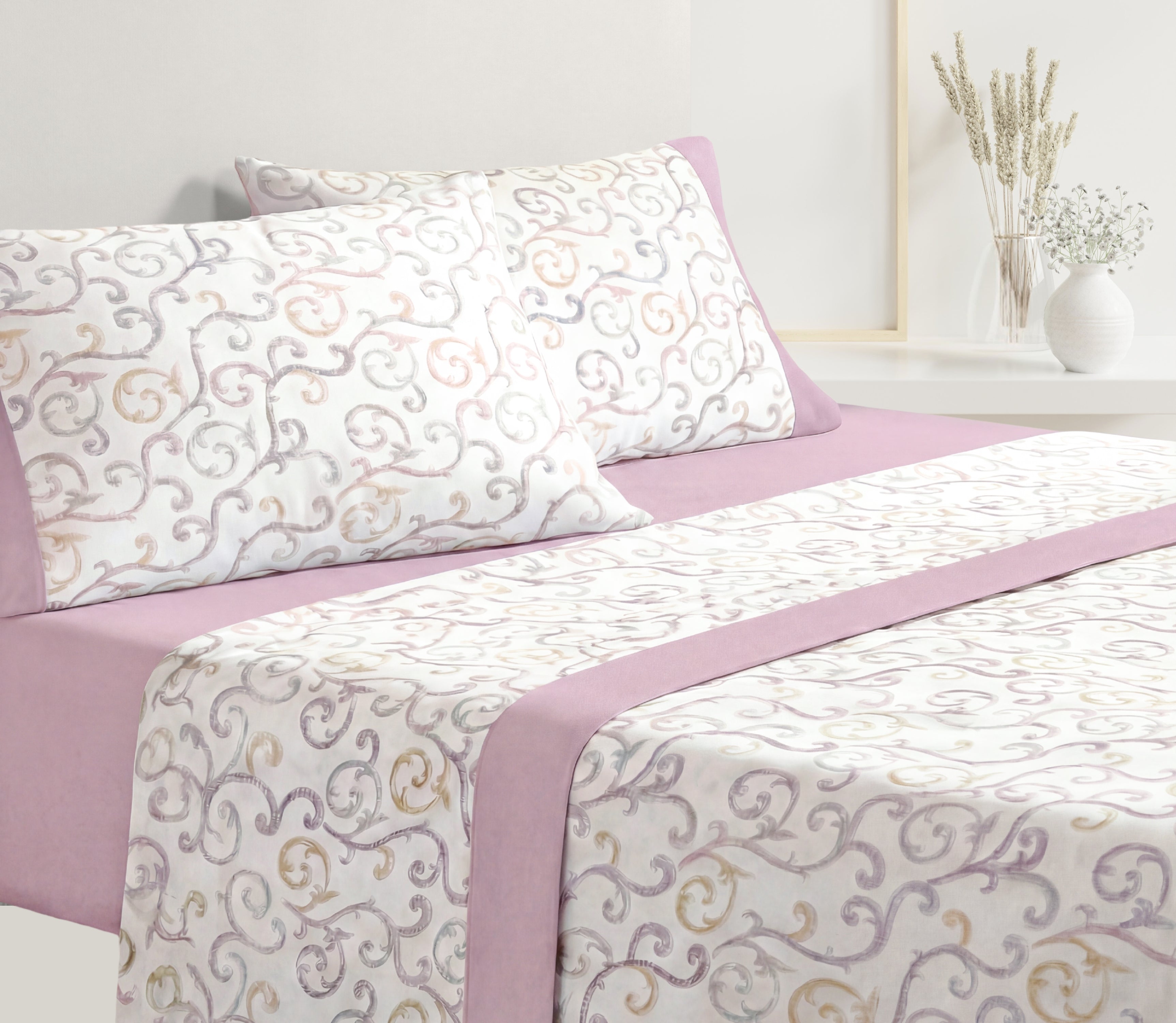 Ensemble de draps en Coton Clade Rose