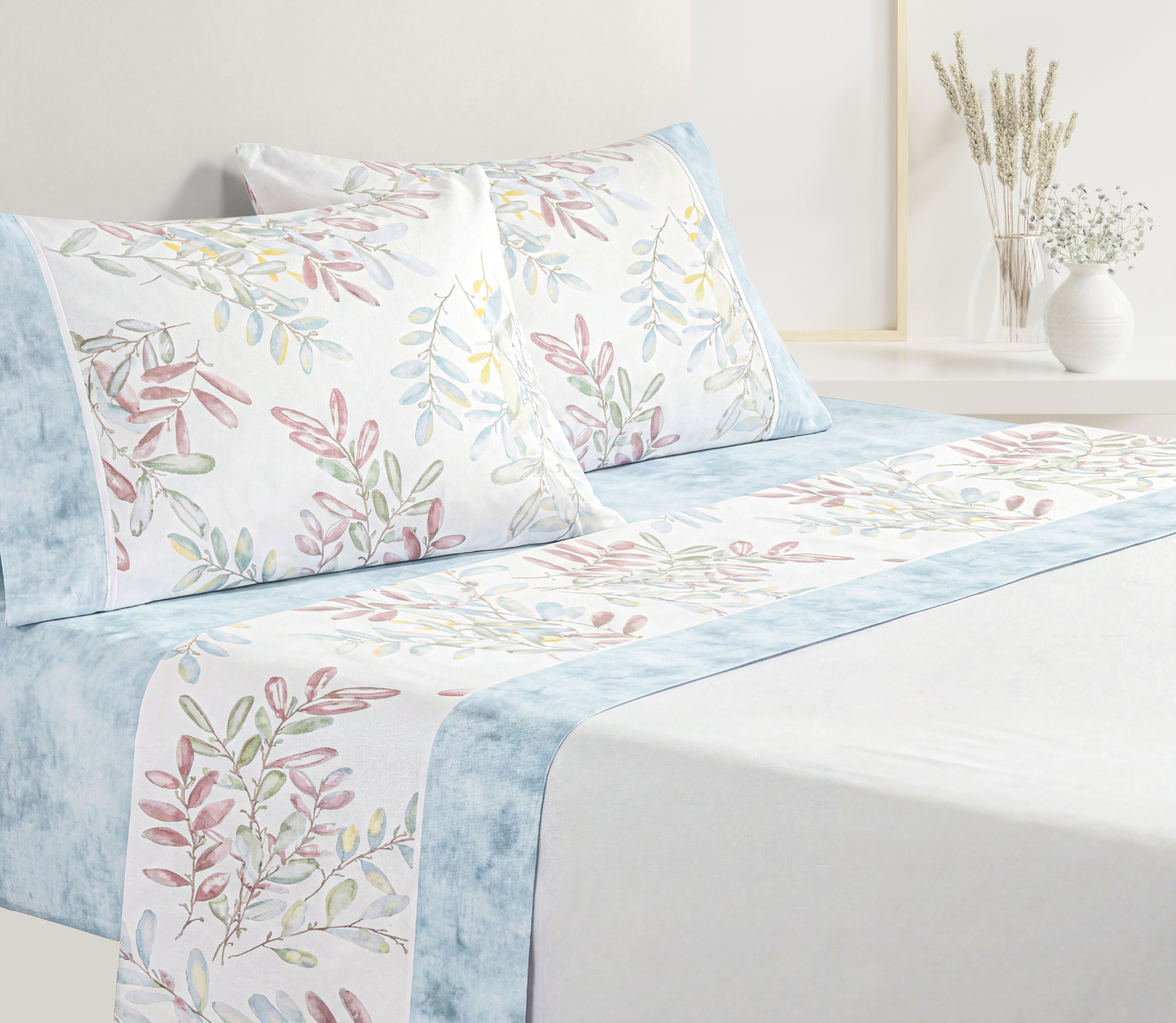 Ensemble de draps en Coton Dalvi Bleu