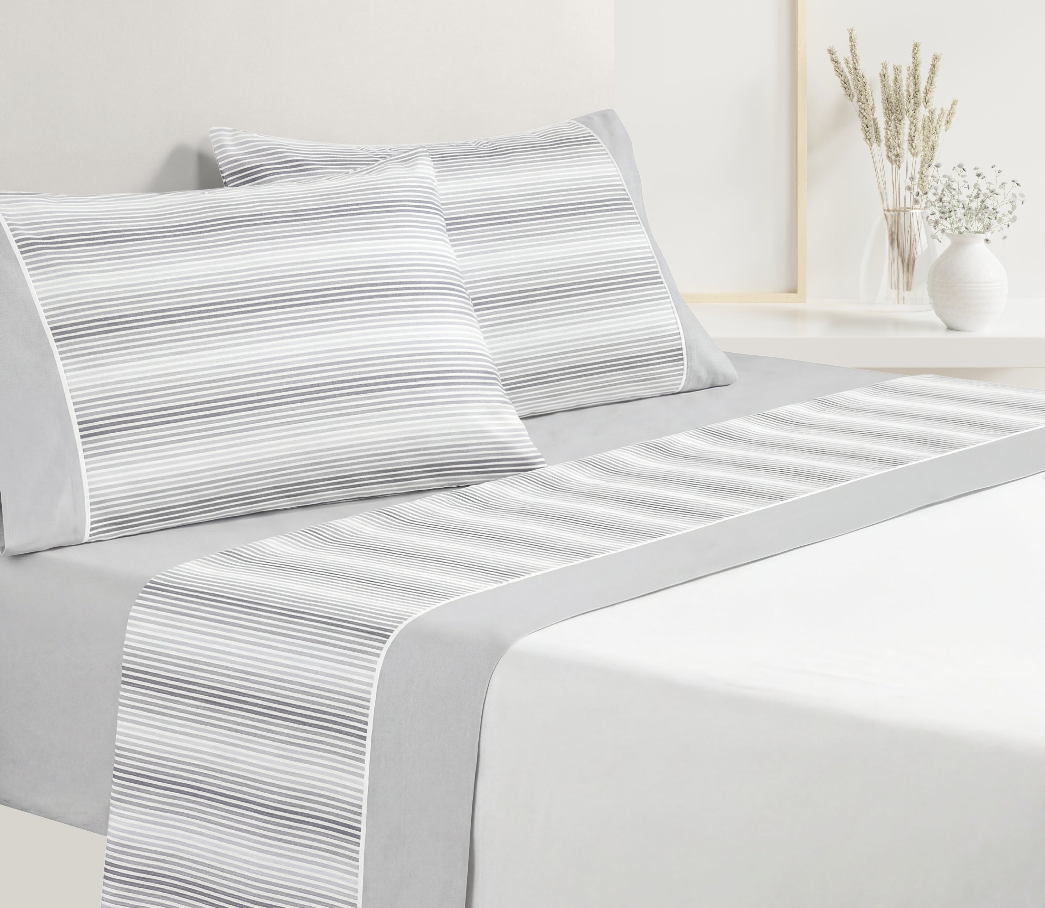 Ensemble de draps en Coton Line Gris