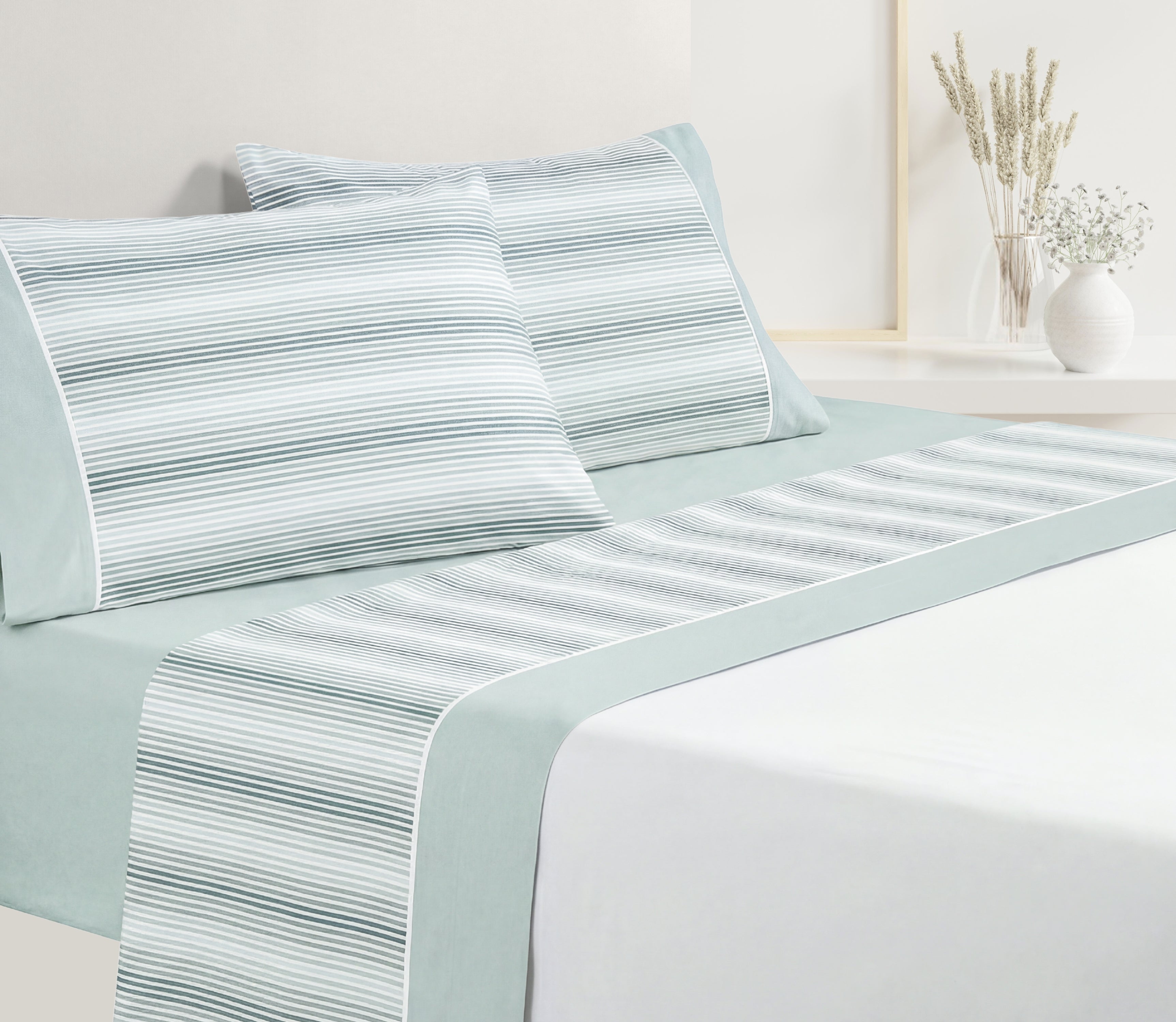 Ensemble de draps en Coton Line Vert d'eau