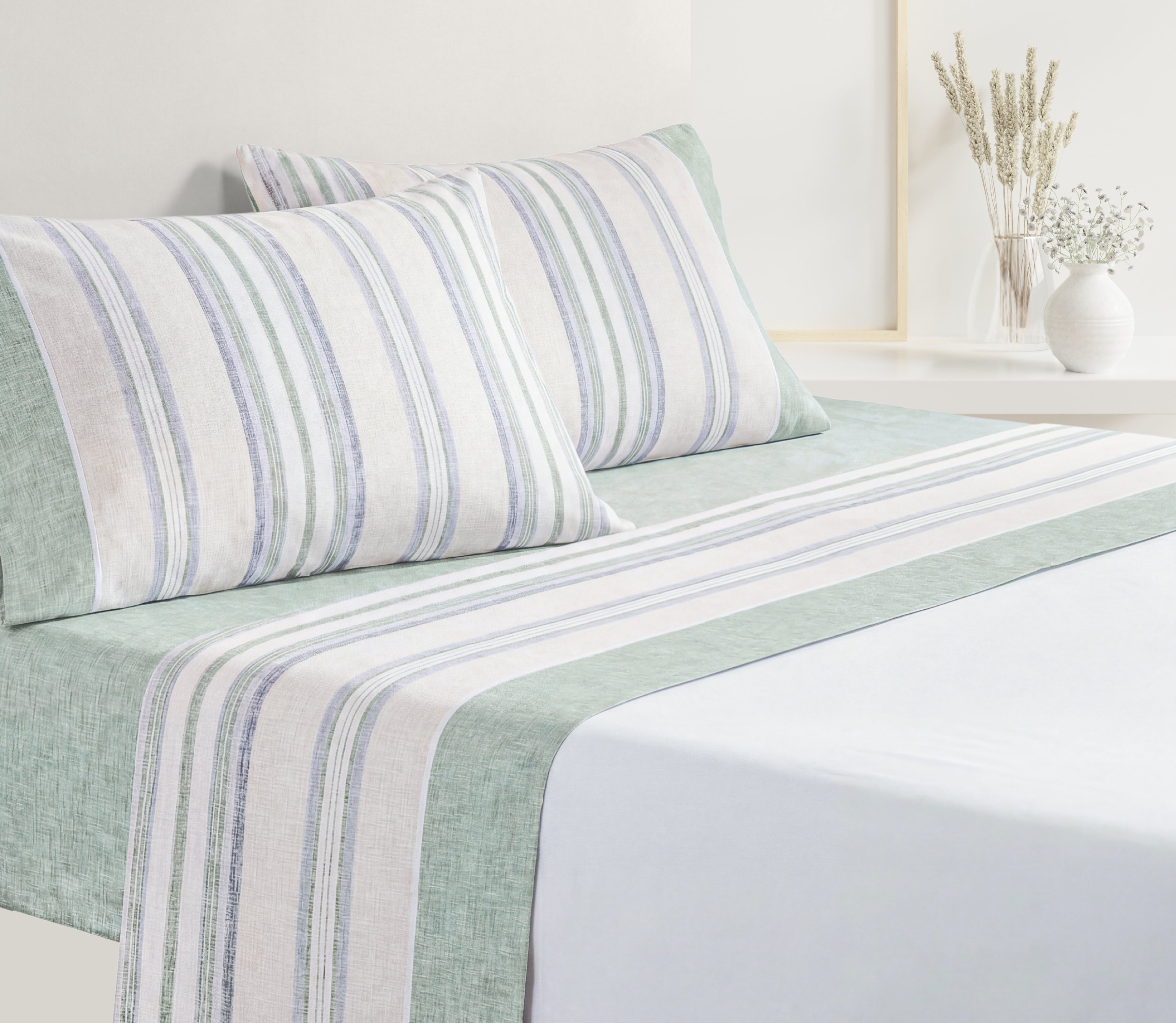 Ensemble de draps en Coton Niden Vert