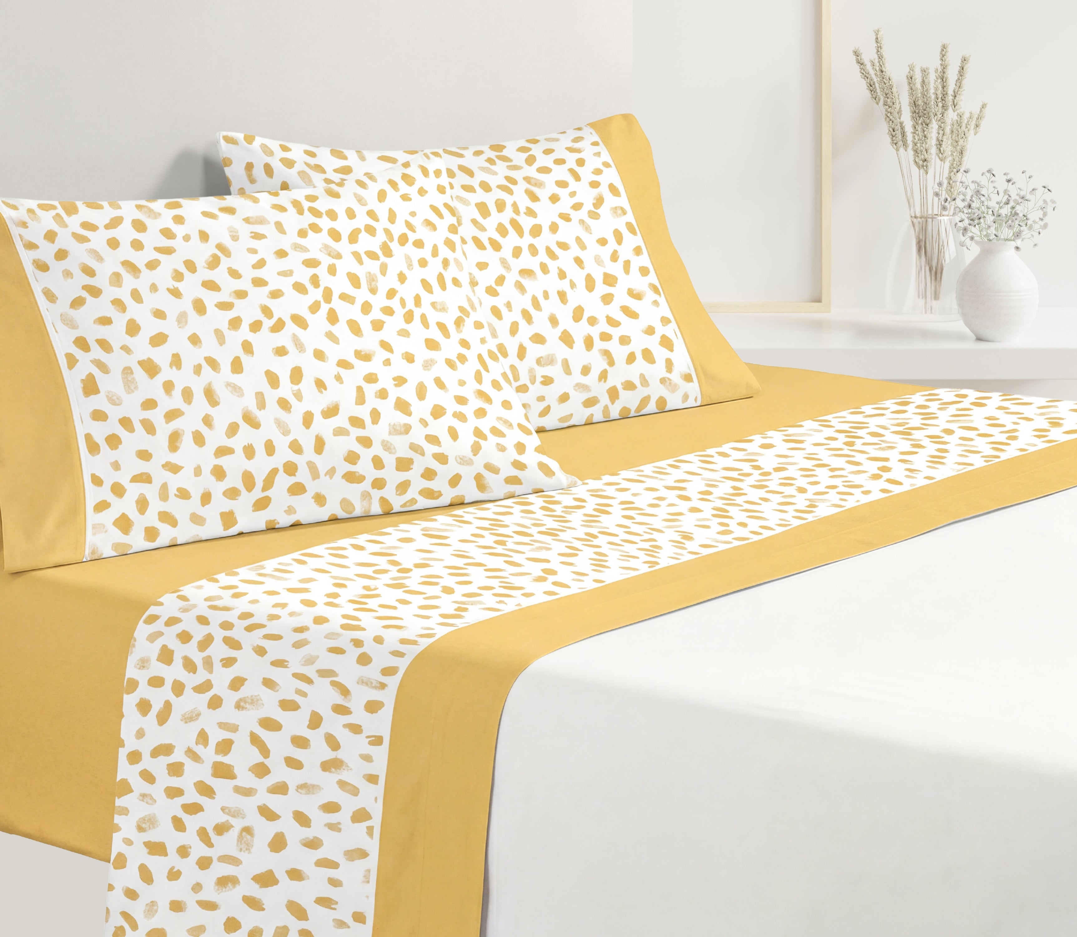 Ensemble de draps en Coton Nure Jaune