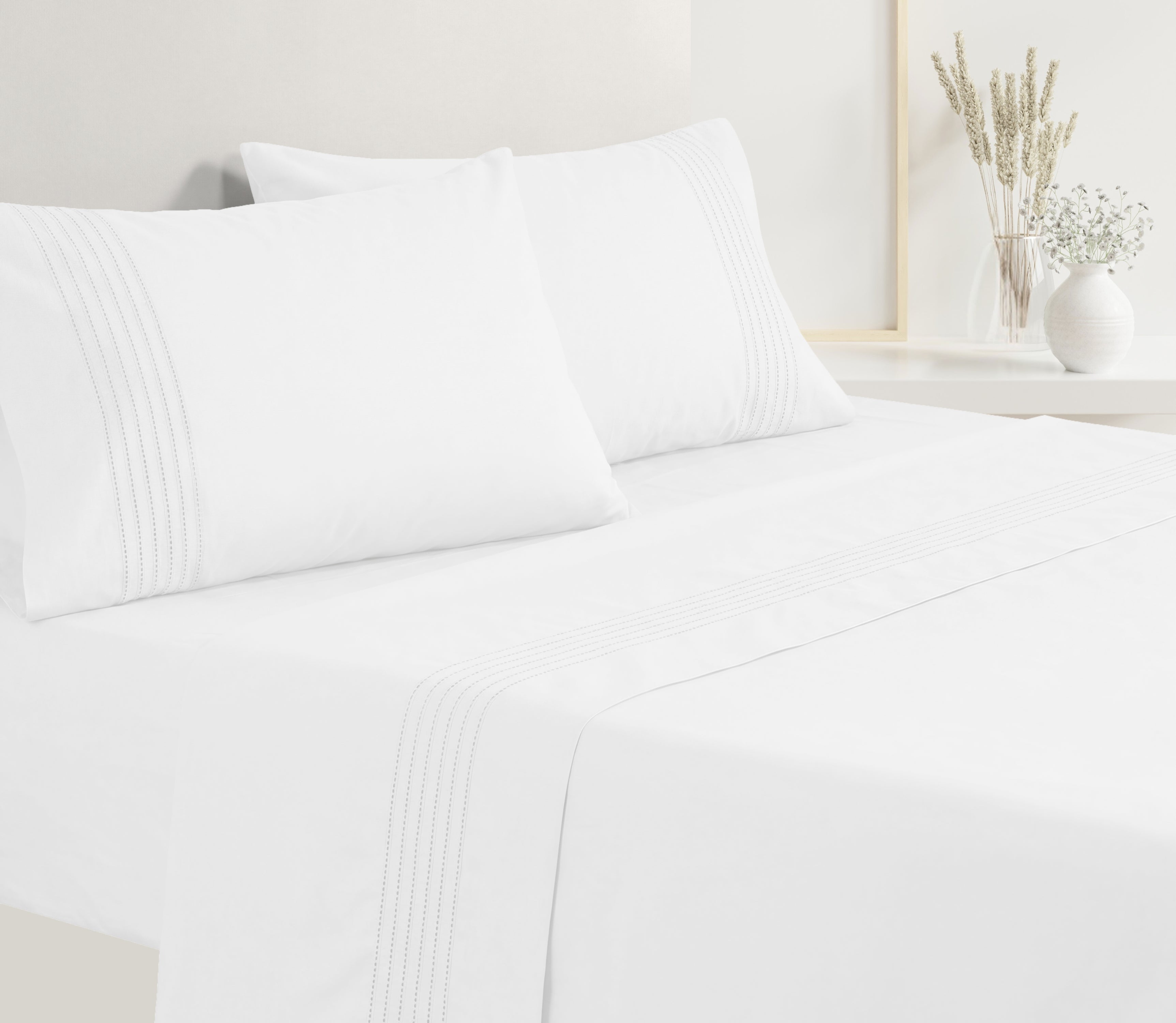Bettwäsche-Set aus Perkal Zen Weiß