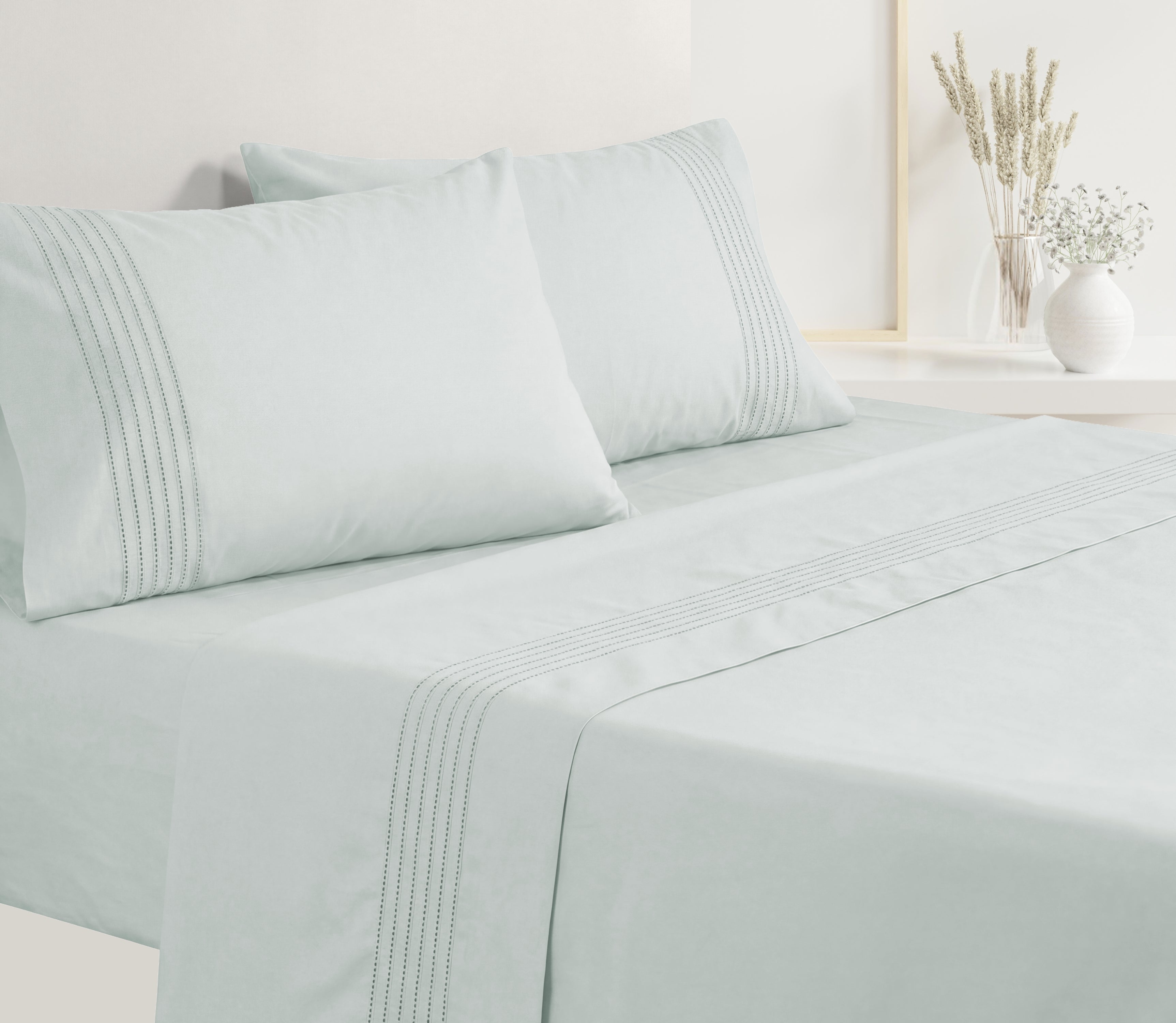 Bettwäsche-Set aus Perkal Zen Wassergrün
