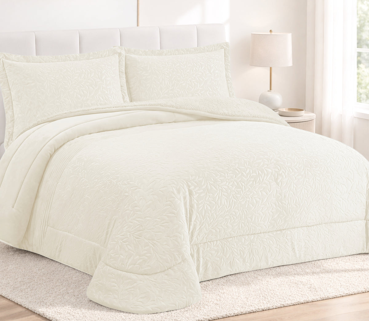 Couvre-lit Sherpa Lunia Perle