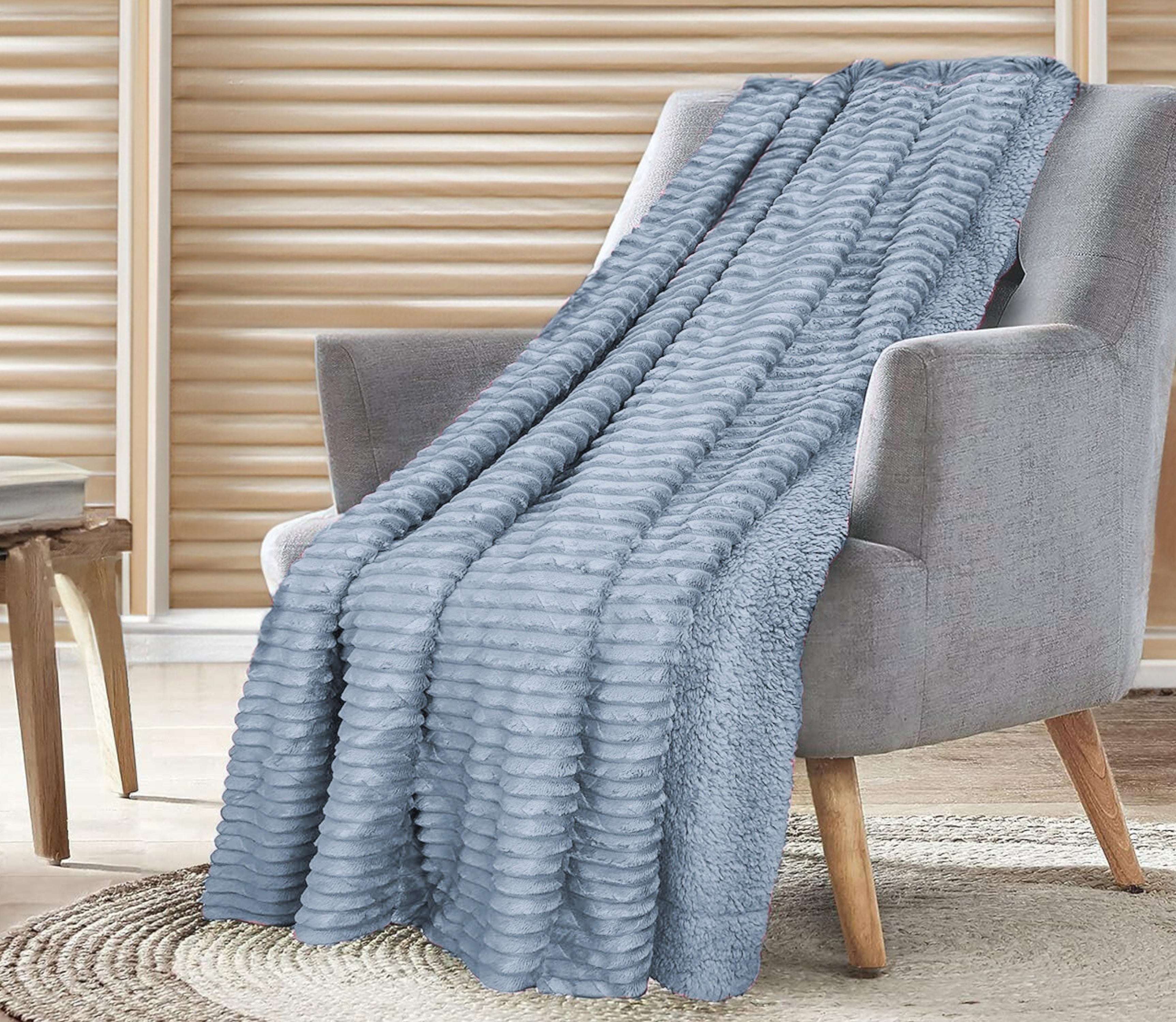 Plaid en Sherpa Aria Bleu