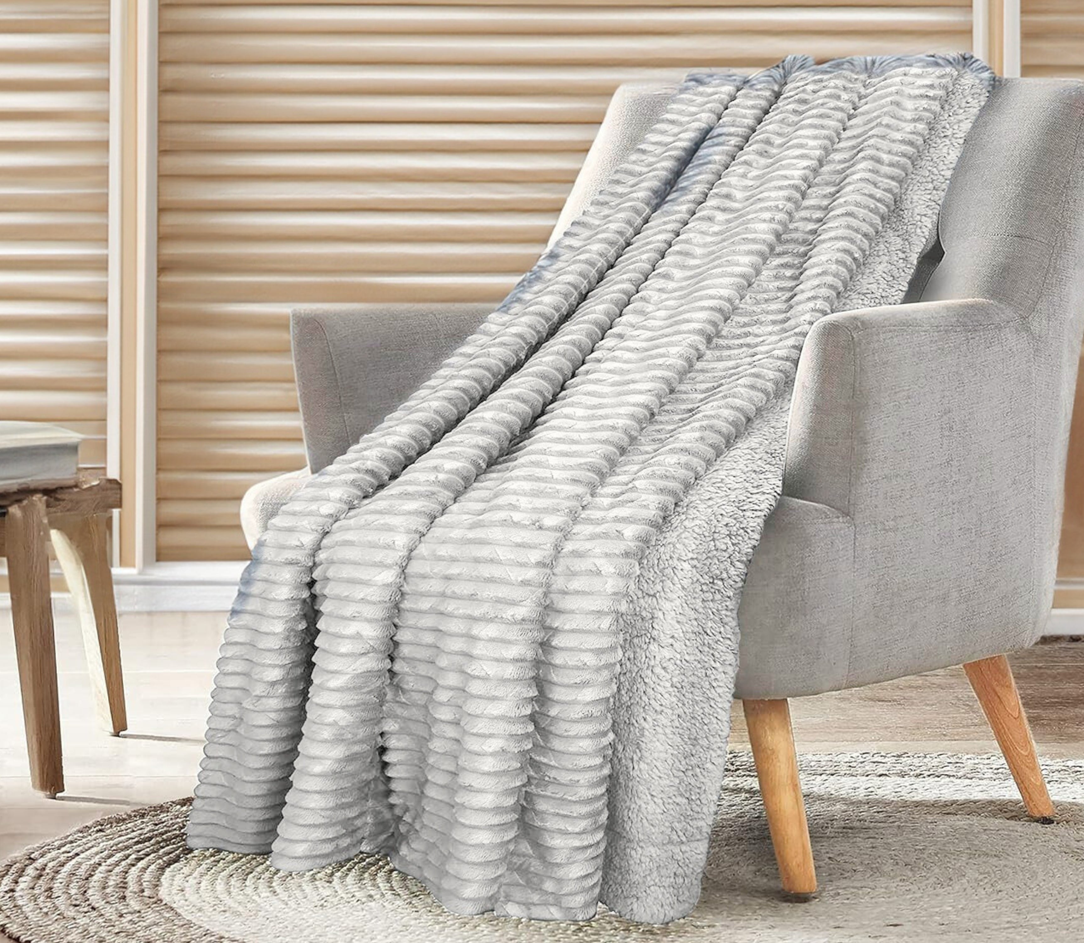 Plaid en Sherpa Aria Gris