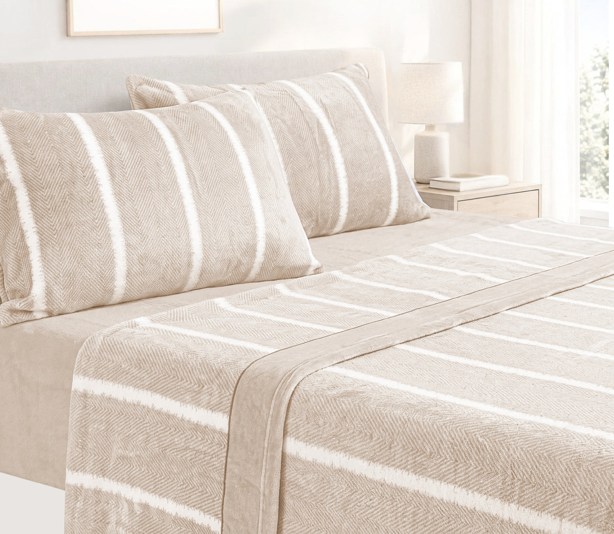 Parure de draps Polaire en Microline Noa Beige
