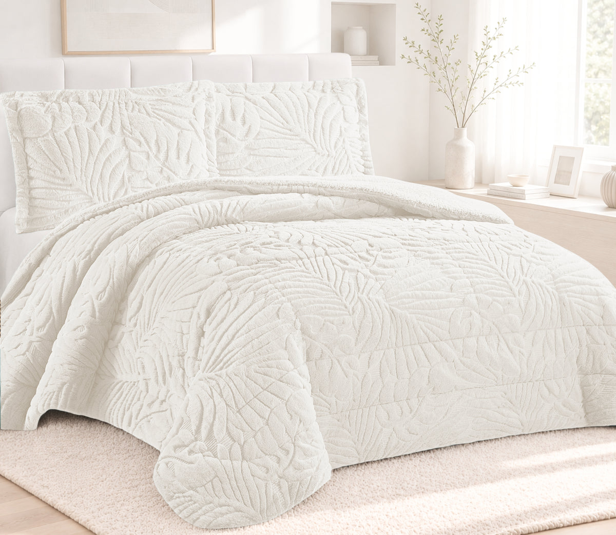 Couvre-lit Sherpa Nair Perle