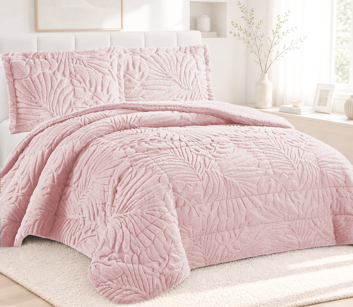 Couvre-lit Sherpa Nair Rose