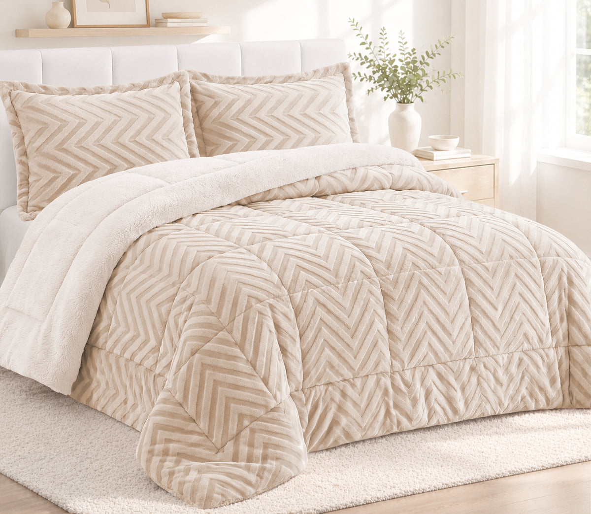 Couvre-lit Sherpa Nare Beige