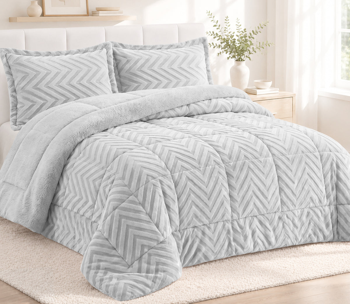 Couvre-lit Sherpa Nare Gris