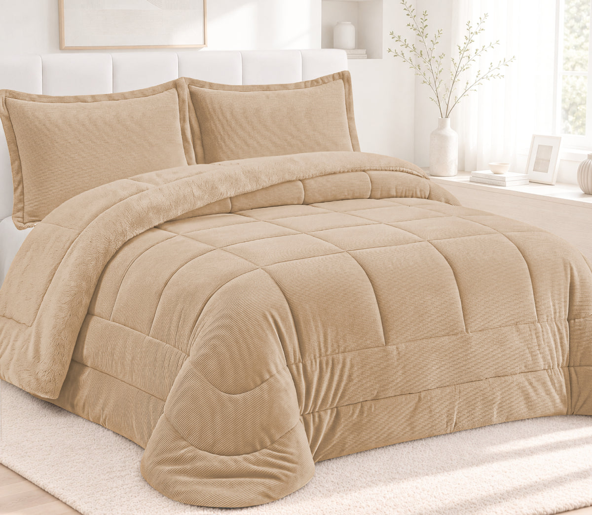 Sherpa-Bettdecke Nari Beige