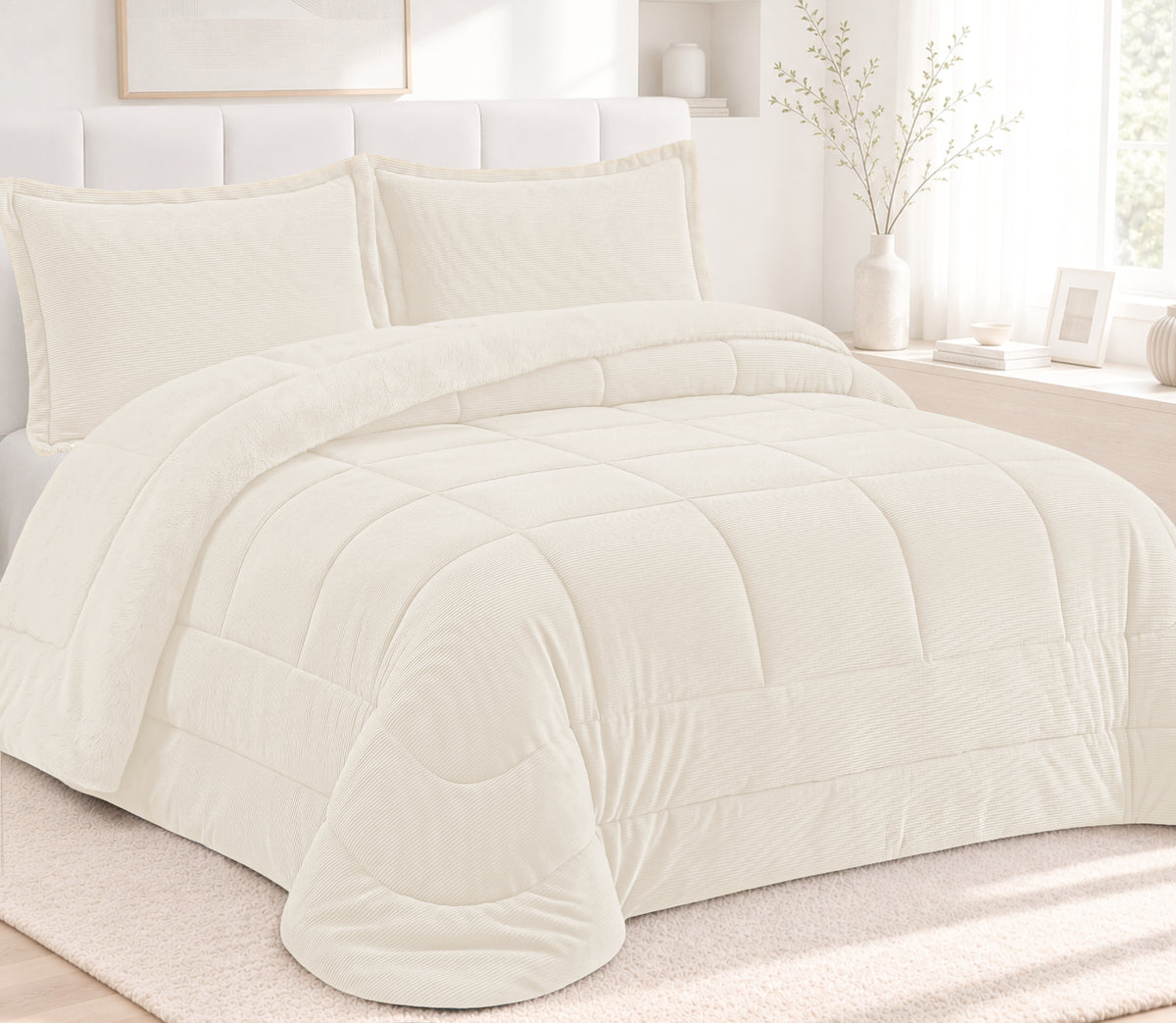 Couvre-lit Sherpa Nari Perle