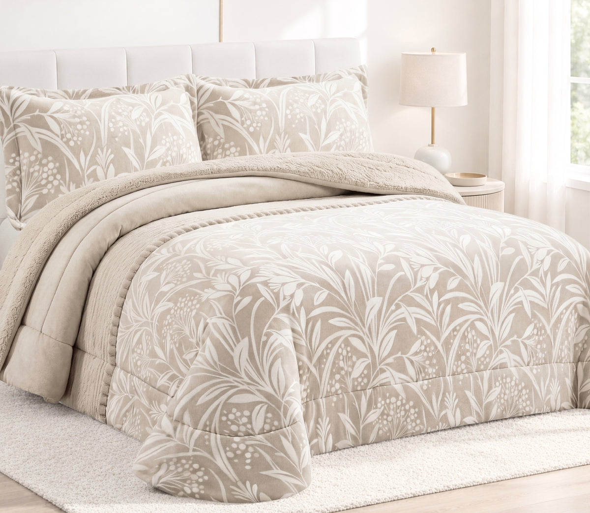 Couvre-lit Sherpa Neva Beige