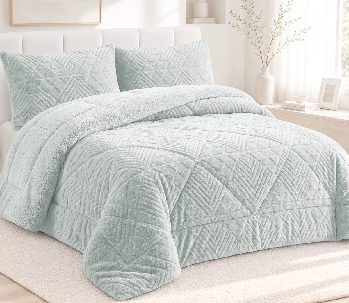 Couvre-lit Sherpa Nari Perle