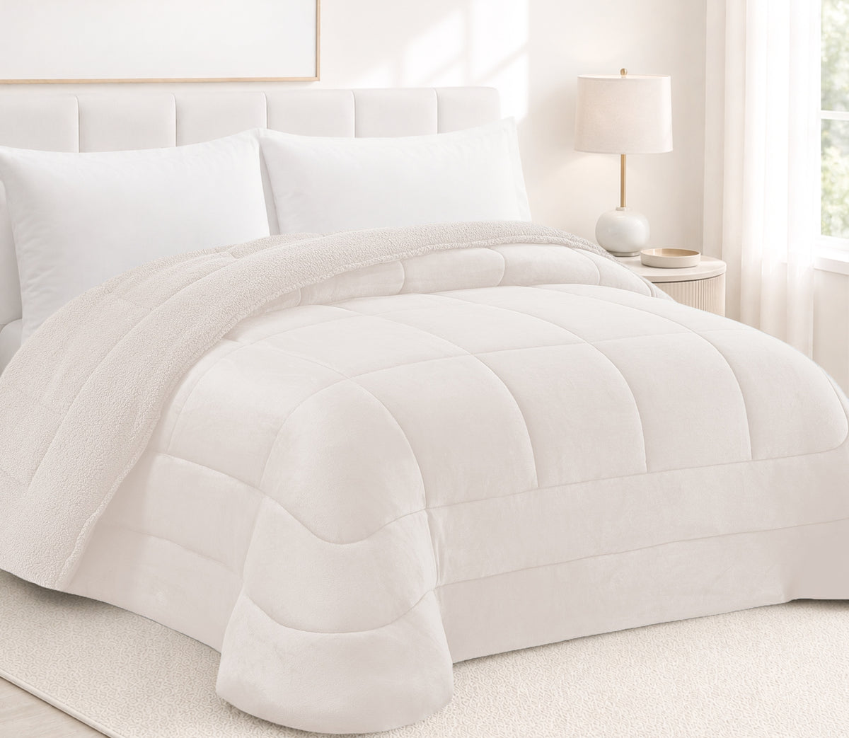 Couvre-lit Sherpa Nirna Perle