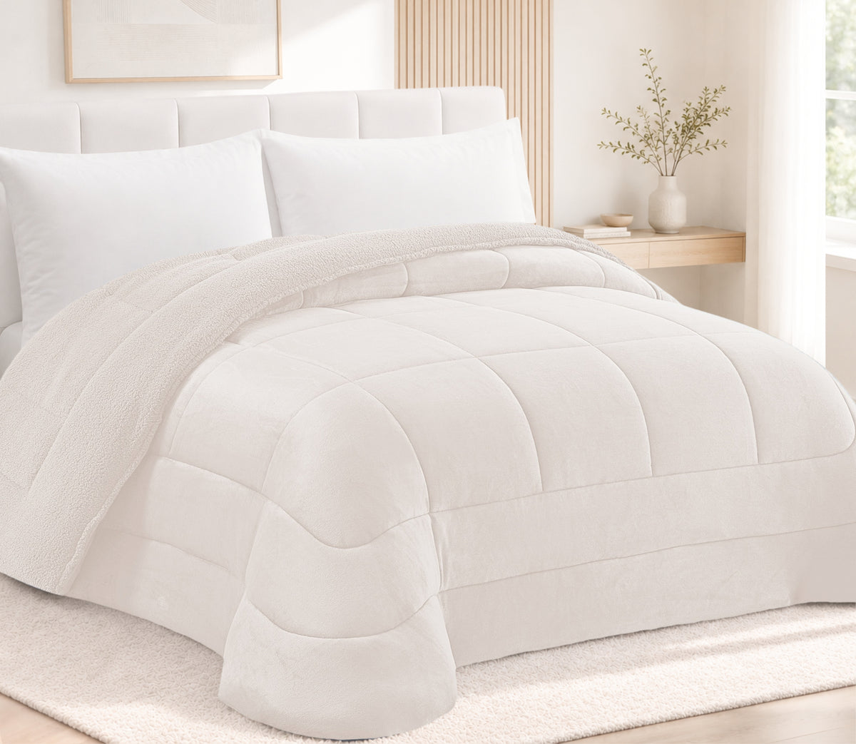 Couvre-lit Sherpa Nirna Perle