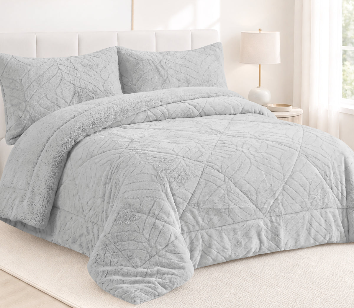 Couvre-lit Sherpa Nuvis Gris