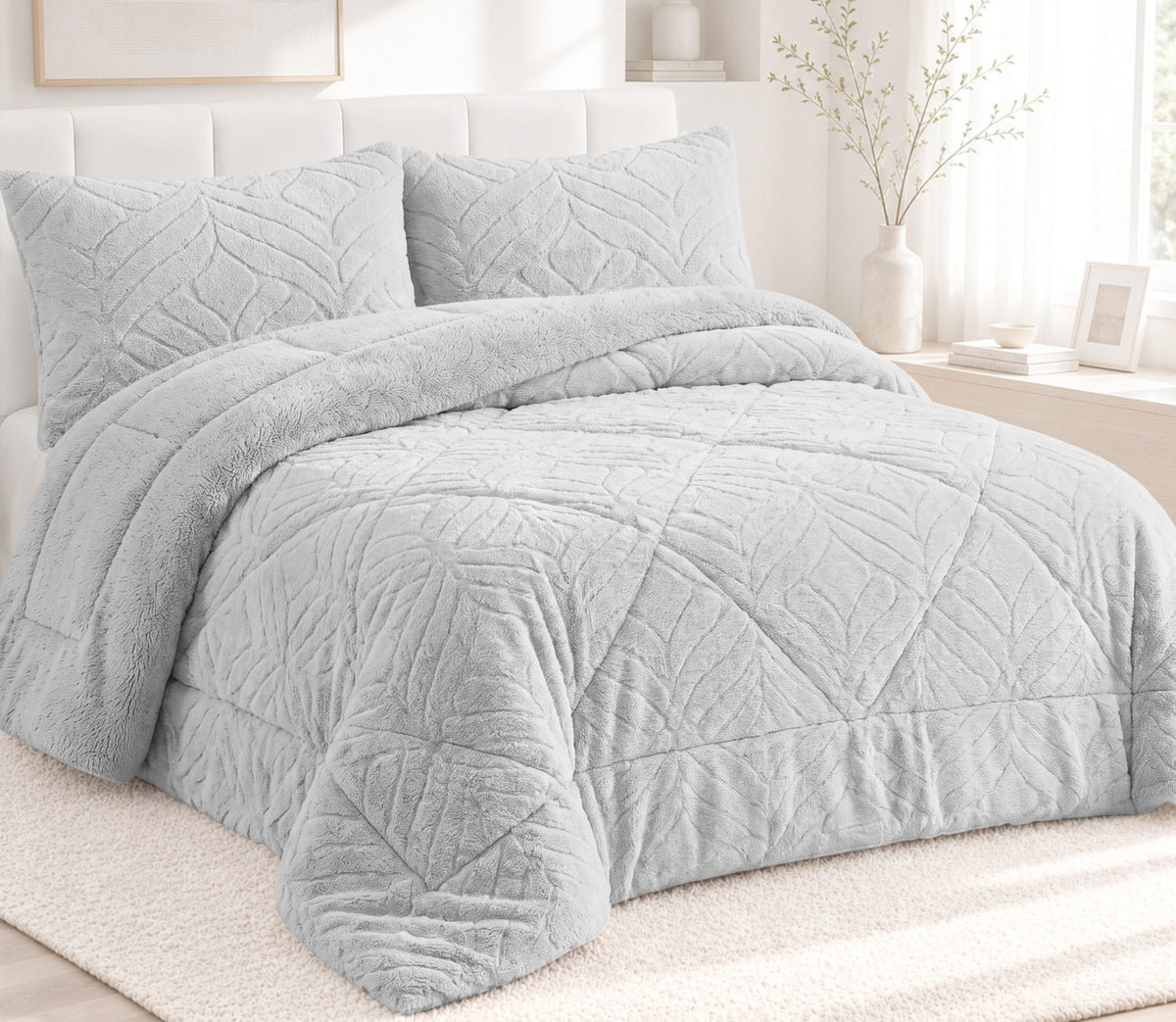 Couvre-lit Sherpa Nuvis Gris
