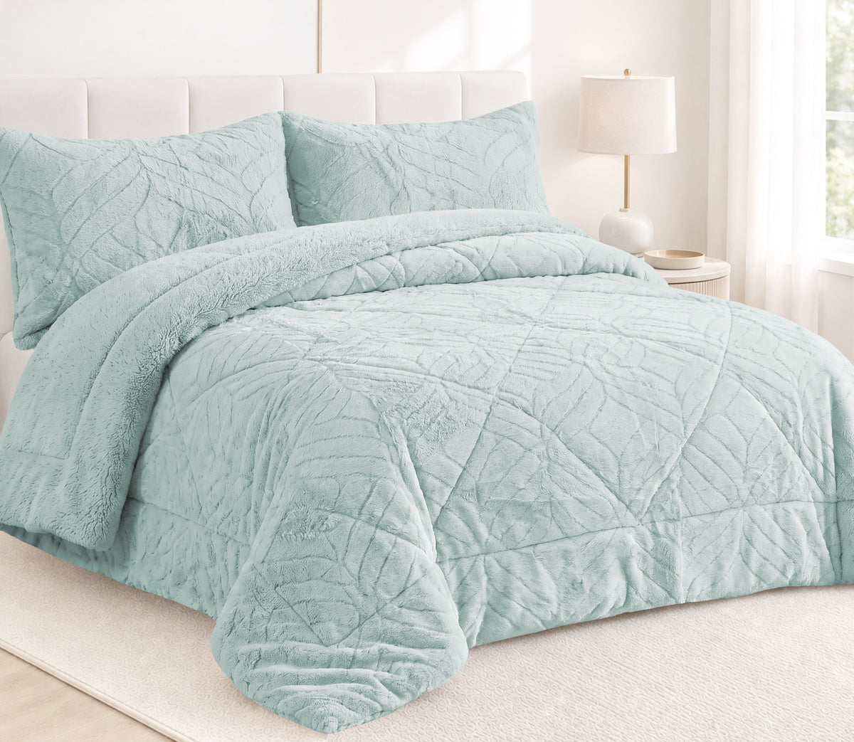 Trapunta in Sherpa Nuvis Verde Acqua