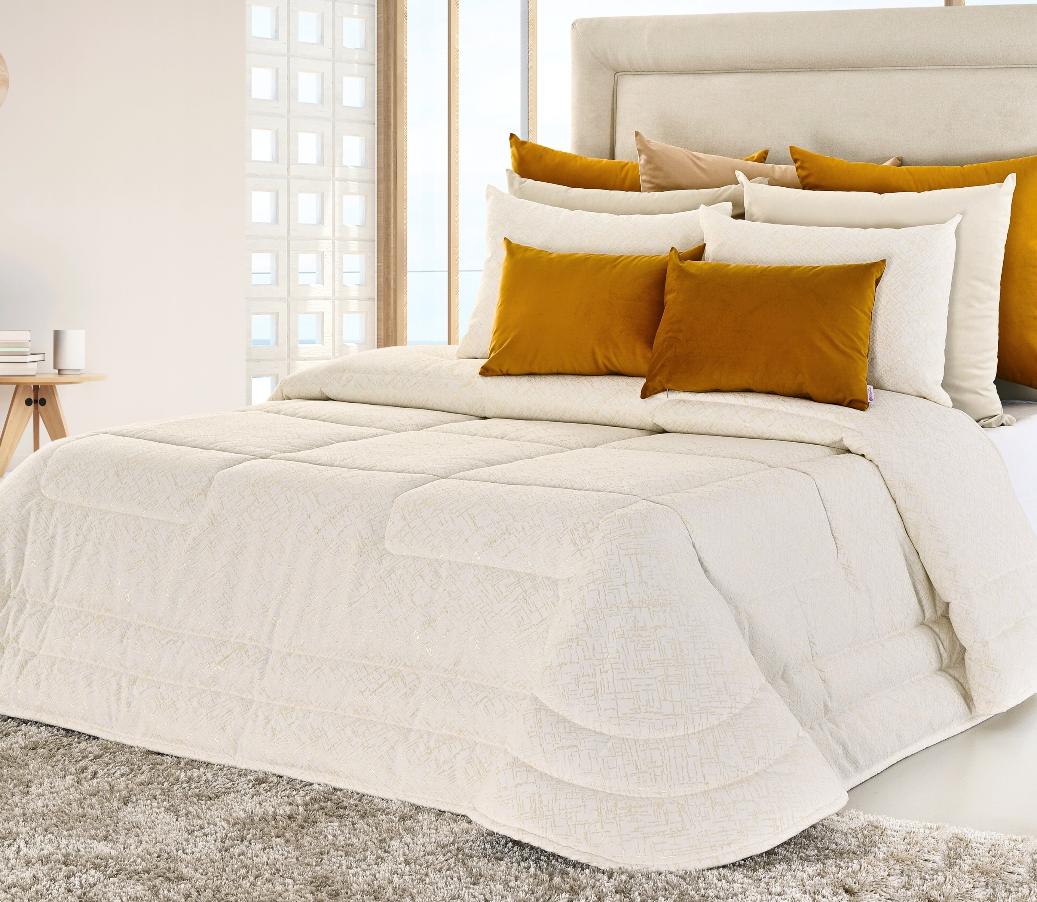 Bedspread Jacquard Gena Beige