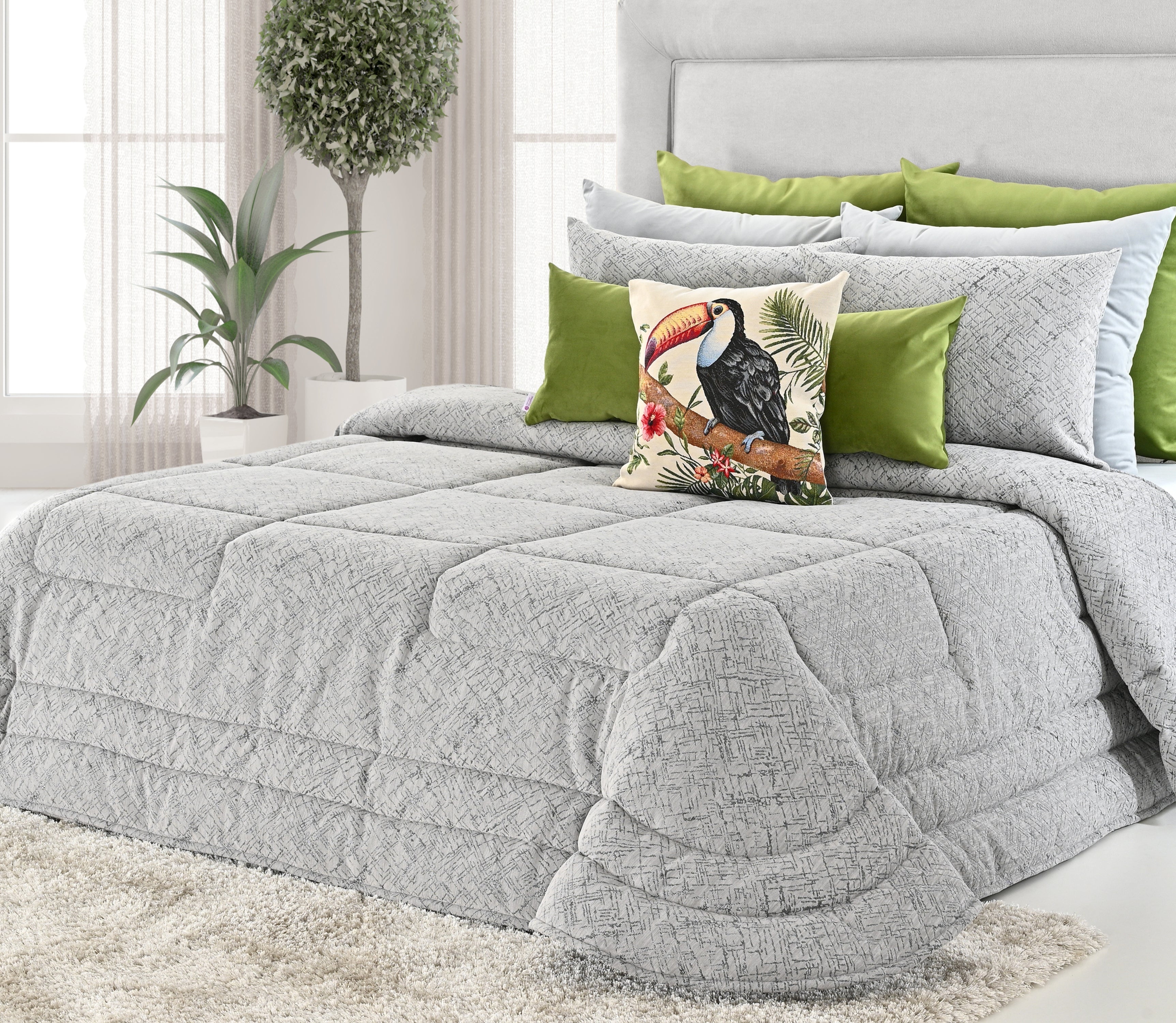 Bedsprei Jacquard Gena Grijs